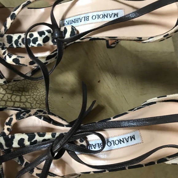 Manolo Blahnik Lace Up Peep Toes - Picture 2 of 6